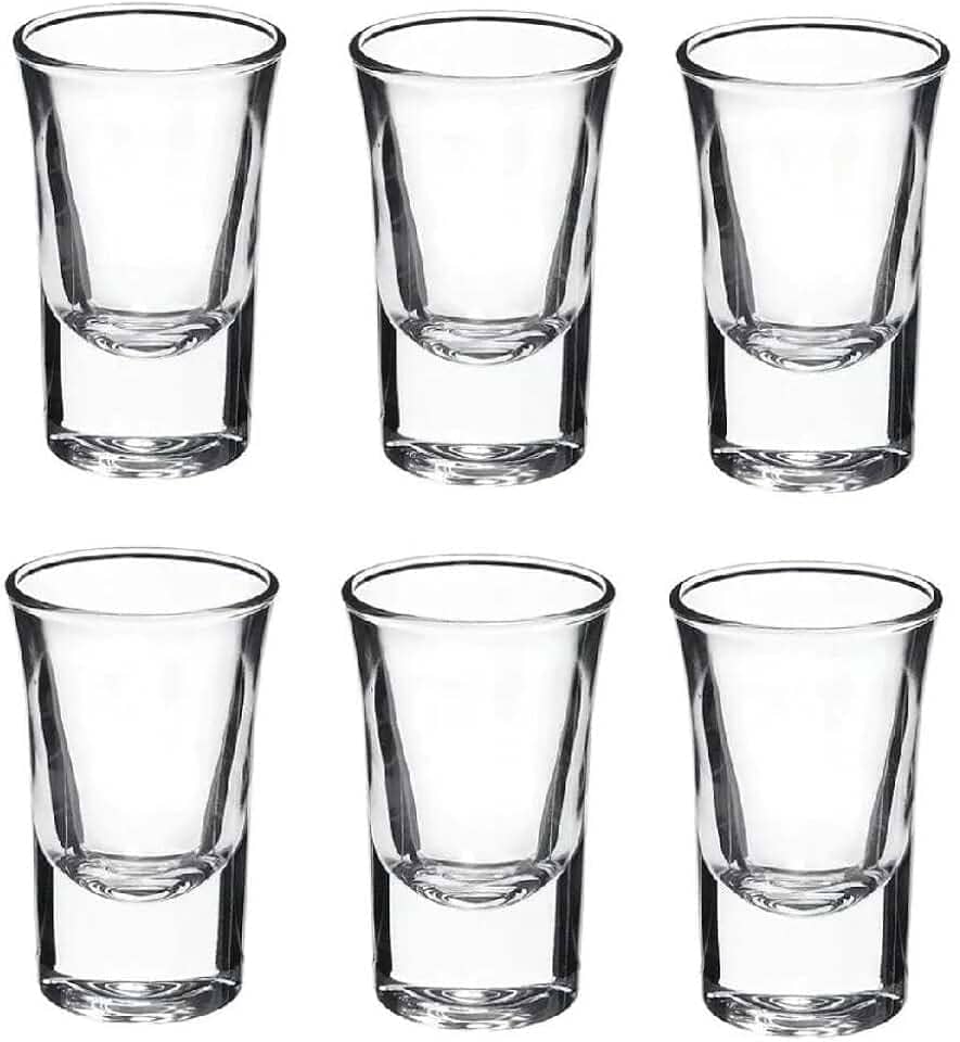 Jogo 6 Copos Shot Vidro Tequila Cachaça Vodka Dose 45ml Bar