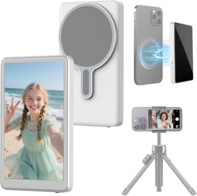 Tela 4K 60FPS Phone Vlog Selfie, Monitor de Câmera Traseira com Controle Remoto Bluetooth, Compatível com iPhone Android, Gravação Sem Fio 1800mAh 5G para Selfie Vlog Sem Atraso, Transmissão ao Vivo