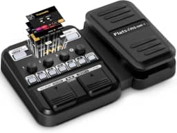 flatsons Pedal De Guitarra Multiefeitos Kmf-1, Processador Elétrico 18 Amp/Caixa Com 77 Efeitos, 42 Ritmos Bateria, Entrada Auxiliar, Distorção, Afinador Reverberação, Looper Wah Para Ambientes Inte