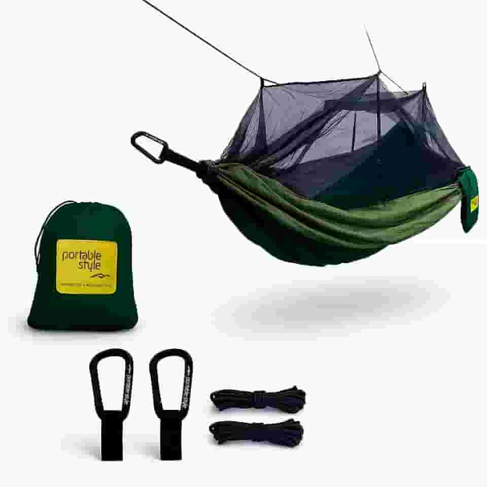 Rede de Descanso com Mosquiteiro Casal Dupla (Verde)