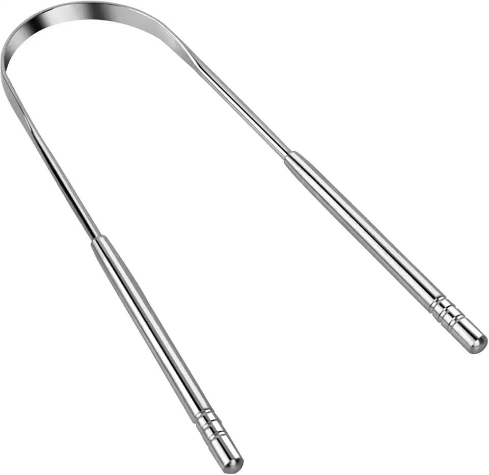 Raspador de Língua Aço Inoxidável NO2PROBLEMS Limpeza Bucal Profunda Anti-Ferrugem e Durável