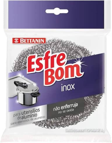 EsfreBom - Esponja Aço Inox, Embalagem Unitária, Bettanin