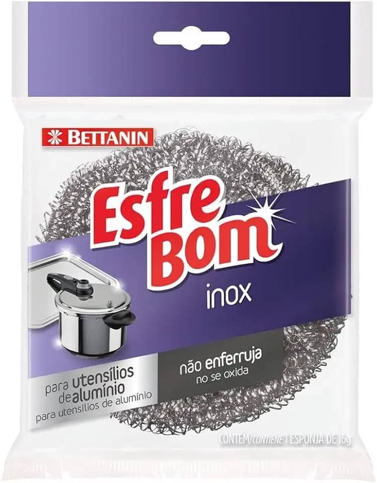 EsfreBom - Esponja Aço Inox, Embalagem Unitária, Bettanin