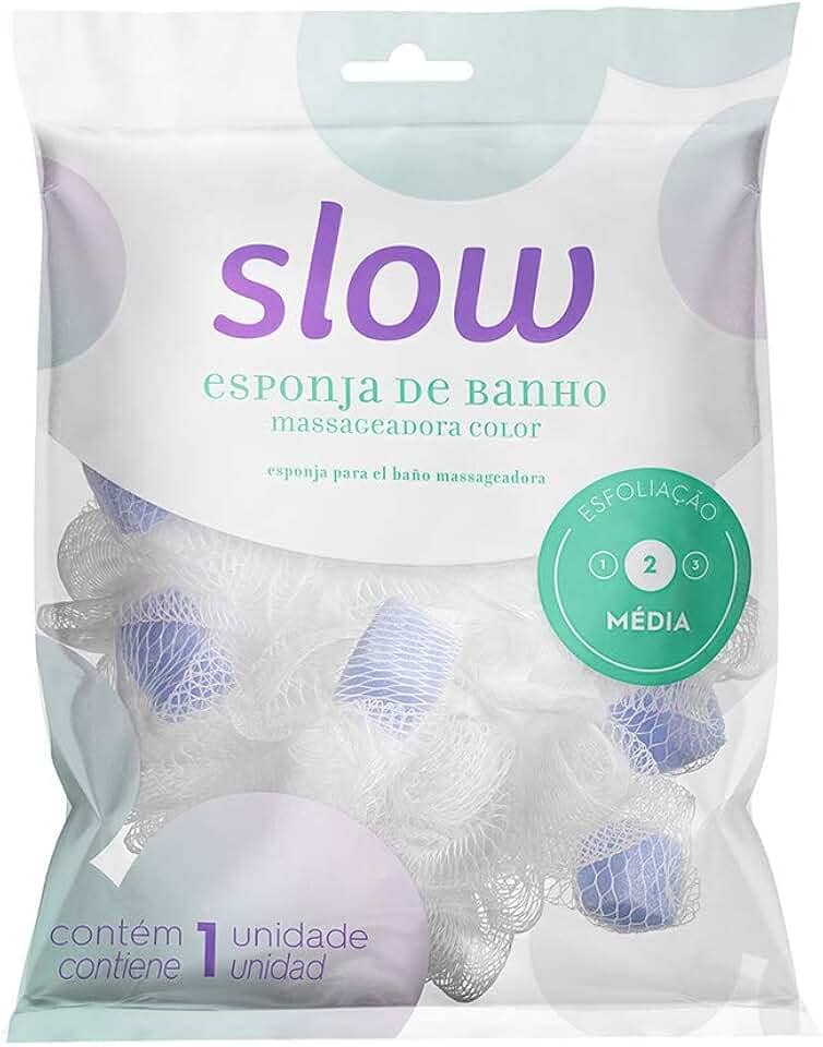Esponja de Banho Massageadora Color, Cores Branco e Rosa, Lanossi Beauty & Care.