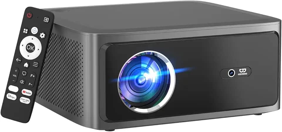 Projetor Full HD 4K 1080P 1000 ANSI Netflix Oficial, Foco Automático, Android 13, Wi-Fi 6 Bluetooth 5.0, Cinema em Casa com Alto-Falante e Remoto, GOKOCO bettdow AC1071