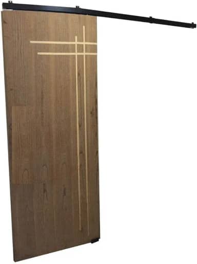 Kit p/Porta de Correr 4 Roldanas - Trilho 2,00 M - Porta até 100cm - Preto