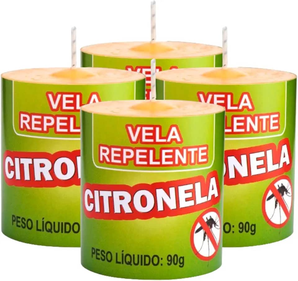 Kit 12 Velas de Citronela Aromática 90g Repelente Pernilongo e Mosquito