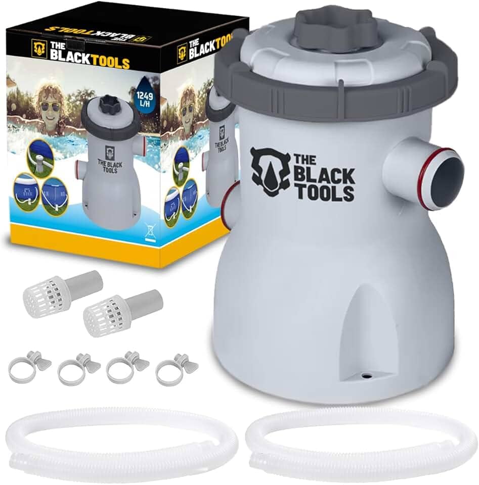 Bomba Filtrante para Piscina 1250L/h The Black Tools TBT-006 – Para Piscinas Infláveis e Estruturais, 127V, Com Filtro e Mangueiras