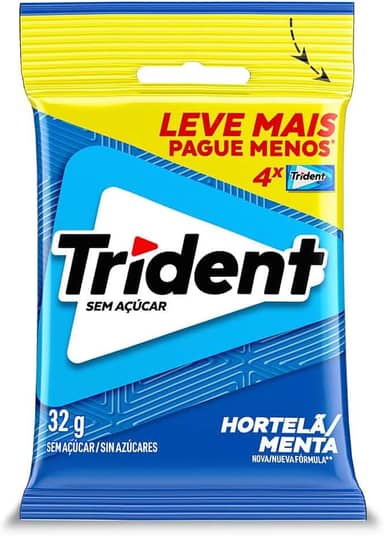 Chiclete Trident Hortelã 32g - Pacote Com 4 embalagens