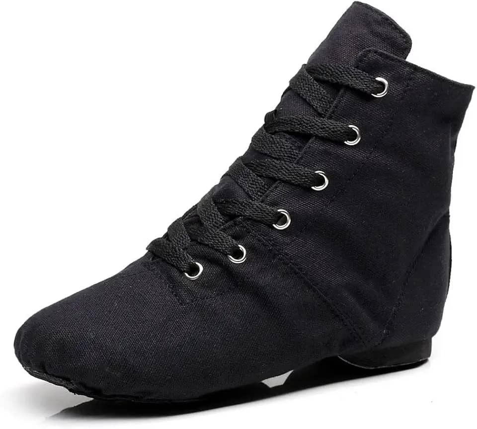 Soho Canvas Cadarço Sapatos de Dança Flat Practice Preto Vermelho Jazz Dança Botas para Homens e Mulheres