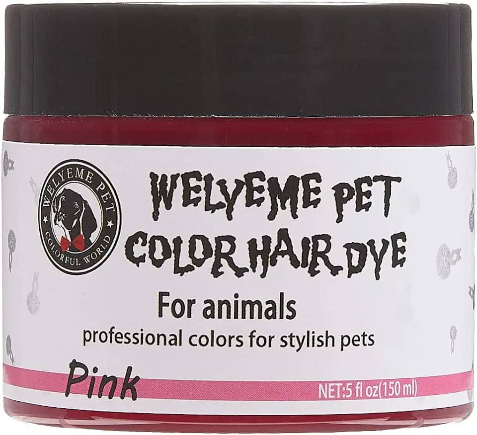 WELYEME Tintura de pelo de cachorro - permanente, profissional, cor rosa brilhante para cães e cavalos