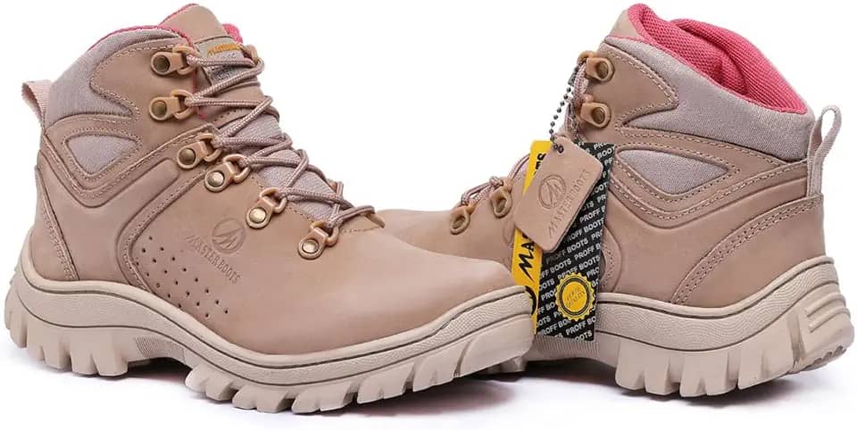 Bota Feminina Trilha Adventure Arizona Blaqueada em Couro Legítimo Palmilha de Gel