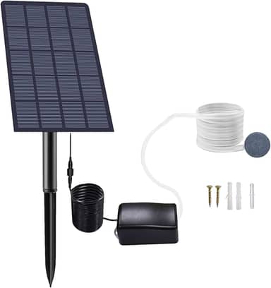 Andoer Oxigenador Solar Pond 2W Plug-in Bomba de Oxigênio Solar Tanque de Peixes Oxigenador Aquário Aerador de Oxigênio Bomba de Ar Aerador de Pesca com Tubo Pedras de Bolha de Ar para Jardim Tanque