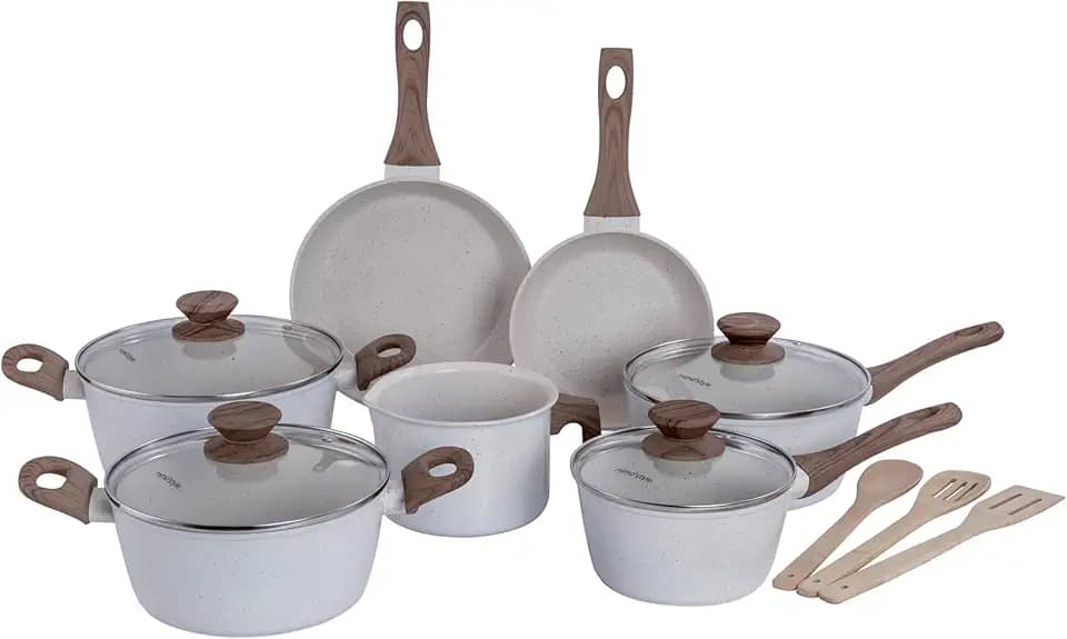Mimo Style, Conjunto de Panelas com 10 Peças Indução Style Cook Marmol Bambu