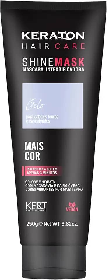 Keraton, Máscara matizadora hidratante, Trata e colore, Para cabelo louro e descolorido, Shine Mask, 250g, Gelo
