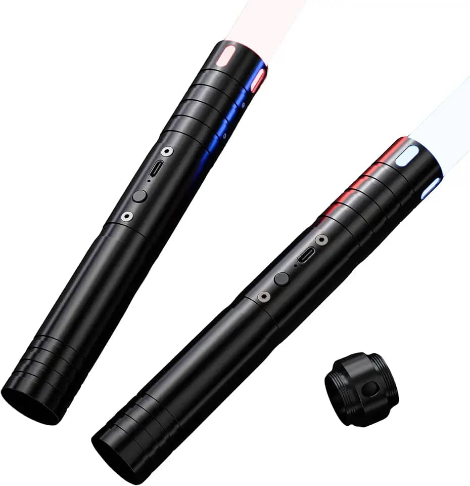 Sabre de luz, sabre de luz com 15 cores, sabres de luz de duelo, 4 modos, sabre de luz destacável para crianças e adultos, para aniversários