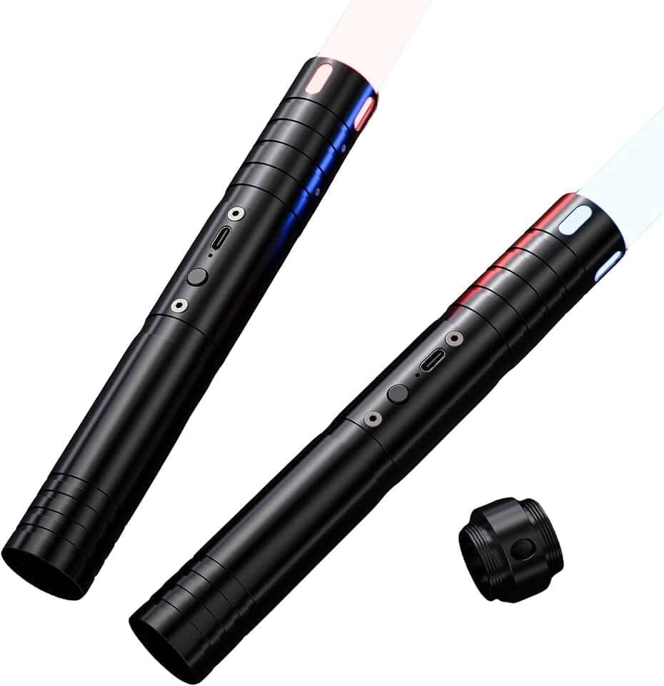 Sabre de luz, sabre de luz com 15 cores, sabres de luz de duelo, 4 modos, sabre de luz destacável para crianças e adultos, para aniversários