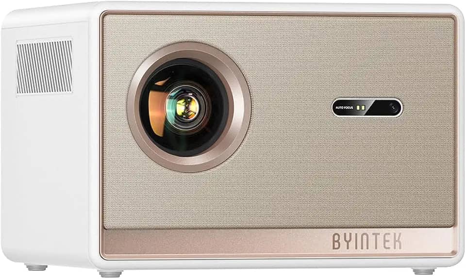 BYINTEK Projetor T5 Max,projetor 4k 1080P Full HD,Foco Automático,WiFi Inteligente e Projetor BT 5.0 Android™ TV 11.0 OS(Licensed),Suporte 1000 ANSI Lumens,Para Home theater,camping ao ar livre,festas