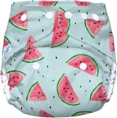 Fralda Reutilizável para Praia e Piscina, Tamanho Único 5-18kg, Lavável, Unissex (Melancia)