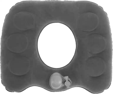 ZJRDYYK Travesseiro inflável para dor no cóccix, hemorróidas, feridas na cama, dor nas costas, avião, viagem, almofada de hemorróidas, almofada ortopédica de assento, 45,5 cm x 39 cm
