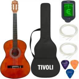 Violão Clássico Tivoli Nylon 38' com Capa Alça, Afinador Digital, 3 Palhetas e 2 Jogos de Cordas