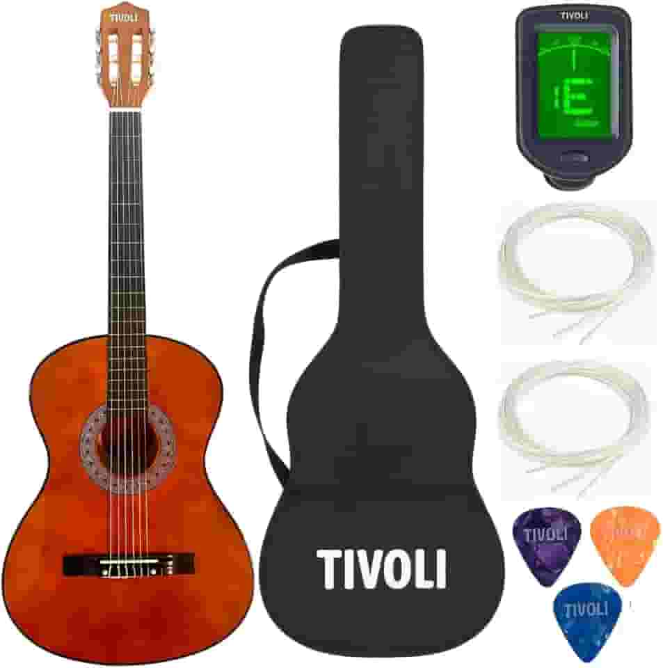 Violão Clássico Tivoli Nylon 38' com Capa Alça, Afinador Digital, 3 Palhetas e 2 Jogos de Cordas