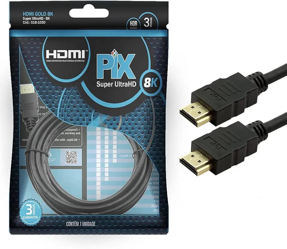 PIX CABO HDMI GOLD 2.1 8K HDR 19P 3M, Pix, 018-1030