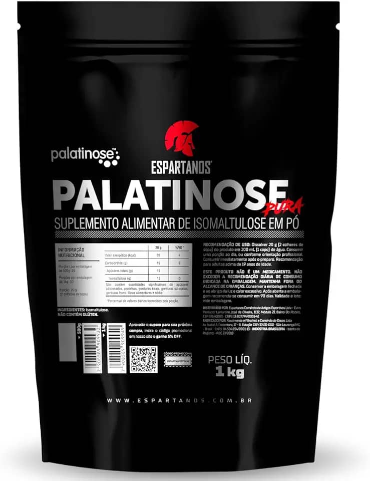 Palatinose em Pó 1kg - 100% Pura - Espartanos