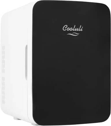 Cooluli Mini geladeira de 10 L para quarto, carro, mesa de escritório e dormitório - Refrigerador e aquecedor termoelétrico portátil para alimentos, bebidas, cuidados com a pele - Geladeira AC/DC com