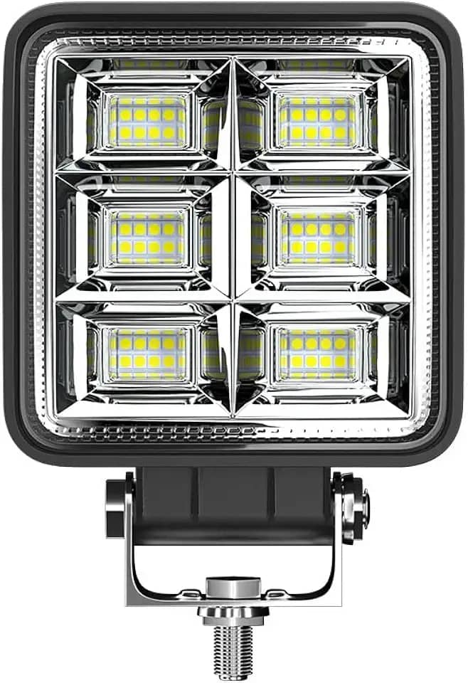 Farol de Milha Auxiliar Universal Quadrado Automotivo10-30V Bivolt 144W Super Forte, Longo Alcance 48 Leds, Para Carro Moto Caminhão Off Road Trator Maquina