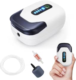 MoonOrange Bomba de ar para aquário, bomba de oxigênio portátil recarregável com saídas únicas/duplas, arejador silencioso para aquário de até 27 litros, pesca ao ar livre, transporte de peixes e corte de energia.