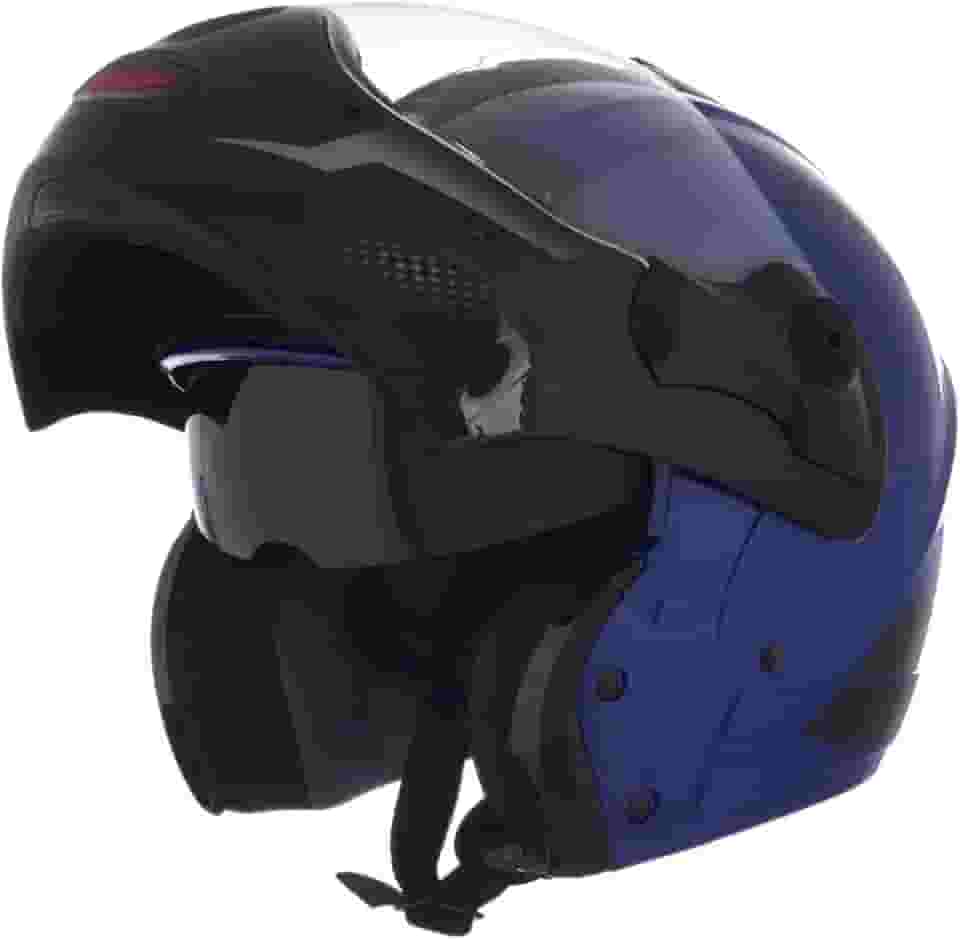 Capacete de Moto Mixs MX Captiva Street Rider Com Viseira Interna Solar Óculos de Sol Articulado Escamoteável Robocop Azul 58
