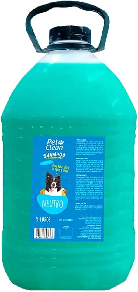 Shampoo Neutro 2 em 1 para Cães e Gatos 5l, Pet Clean