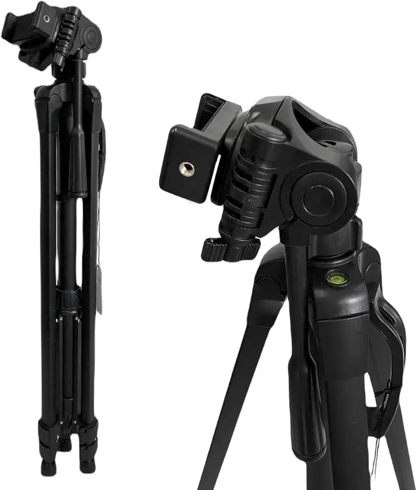 Tripe Universal 1,80M preto para Câmeras Fotográficas com suporte para celular