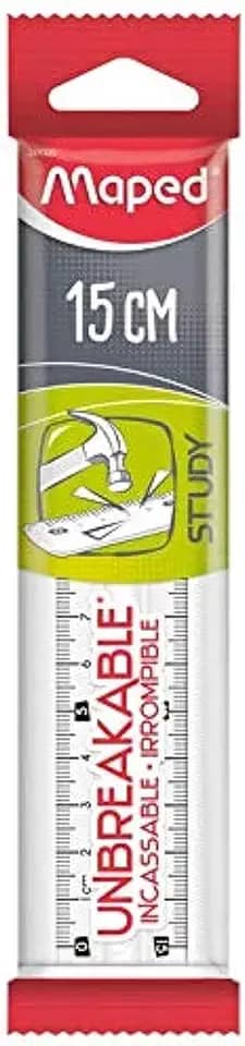 Régua Study Inquebrável x 15cm Transparente