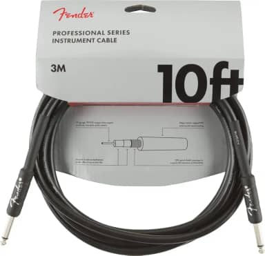 Professional Series Instrument Cable, Straight/Straight, 10', Black
