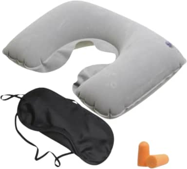 Almofada Travesseiro Pescoço Viagem Inflável Conforto Acessório Kit 3 Peças