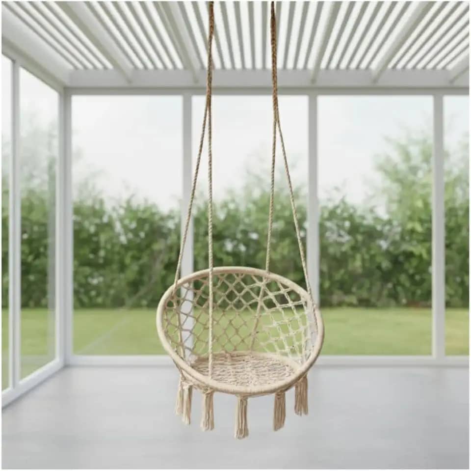 Cadeira De Balanço Suspensa Rede Teto Sacada Varanda Luxo