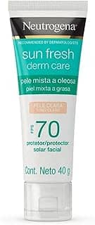 Protetor Solar Facial Para Pele Oleosa Neutrogena Sun Fresh Derm Care Pele Clara FPS 70, 40g