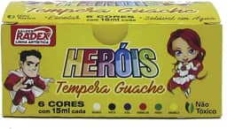 Radex TGG-15-06, Tinta Guache, 015 ml, 06 Cores Estojo, Multicor