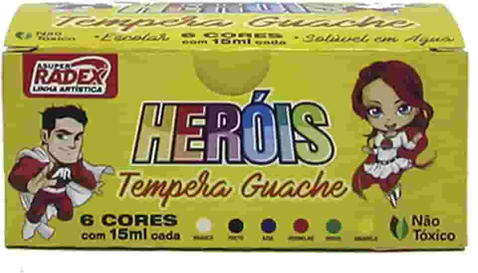 Radex TGG-15-06, Tinta Guache, 015 ml, 06 Cores Estojo, Multicor