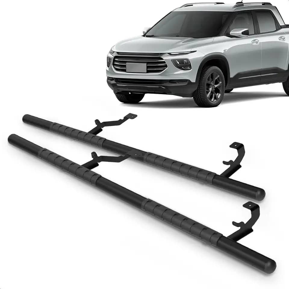 Par Estribo Lateral Tubular 2.1/2' Preto Montana 2023 A 2025 Aço Carbono Kit Fixação Incluso