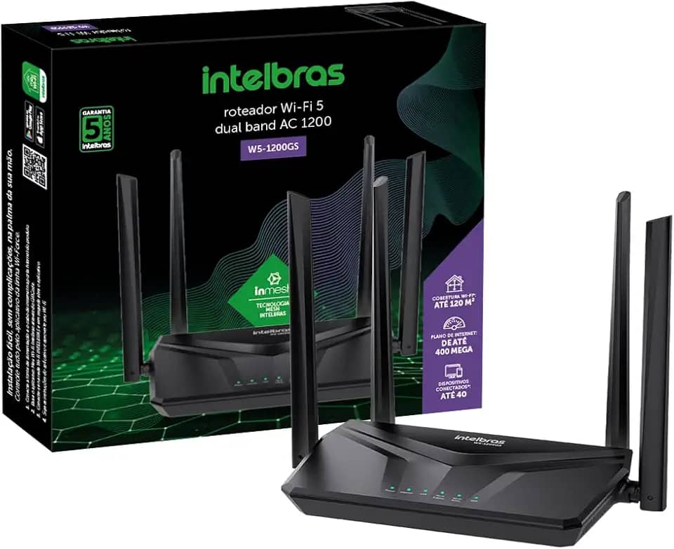 Roteador Wi-fi W5 1200GS Preto Intelbras