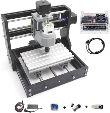 CNCTOPBAOS Kit de mini roteador CNC 1610 PRO, 3 eixos para desktop GRBL controle, máquina de gravação, gravação em acrílico, PVC, PCB, plástico, fresadora de madeira