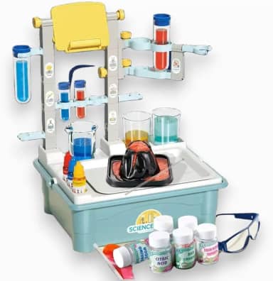 Mesa de Experimentos Científicos para Crianças Kit Laboratório Educativo com Acessórios