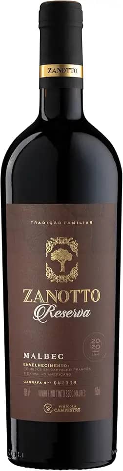 VINHO FINO TINTO SECO MALBEC ZANOTTO RESERVA - 750 ML