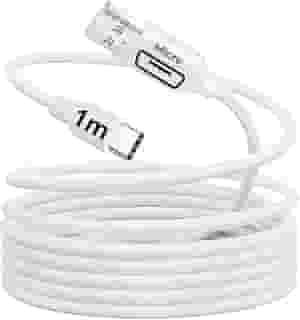 Cabo Micro USB 1 Metro Carregamento Rápido 18W Sincronização de Dados Reforçado Premium Compatível com Android Celulares Smartphones Tablets Power Bank Branco Resistente Durável Universal 10CLICK