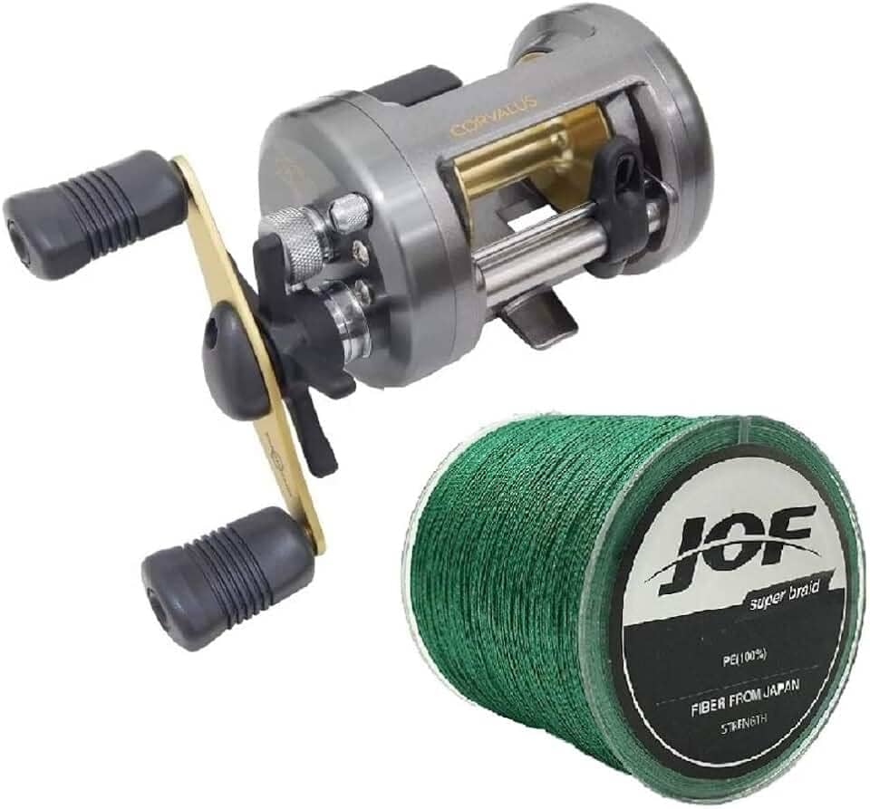 Carretilha Pesca Perfil Alto Shimano Corvalus 300 | 301 + Linha Multi 300m lado:esquerdo