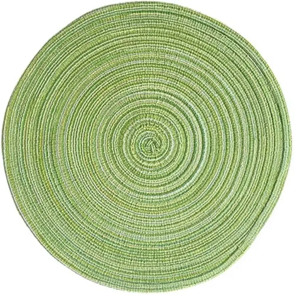 Jogo Americano Redondo de Tecido para 6 lugares Mesa Posta - Diâmetro 38 CM (Verde)