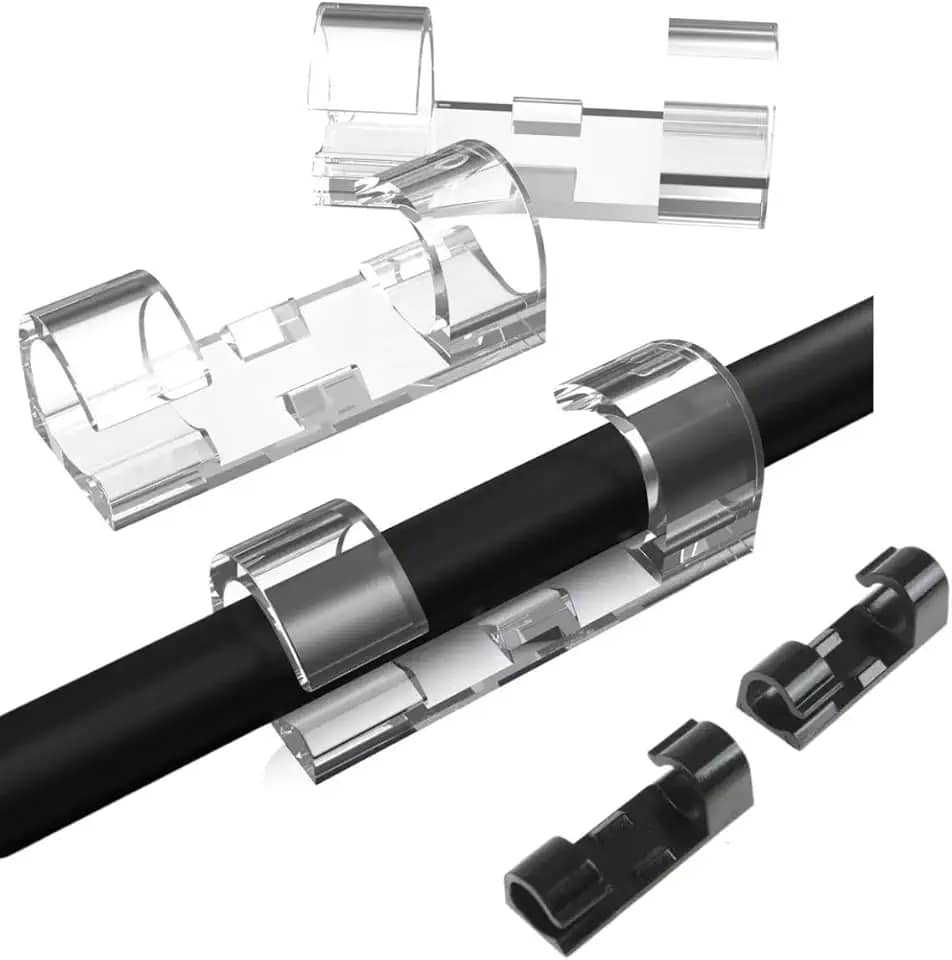 40 Clipe Organizador de Fios E Cabos Autoadesivos Clipes de Conexão Fixa Fio Grampo Miguelão Encaixe De 9mm PREMIUM cor variável